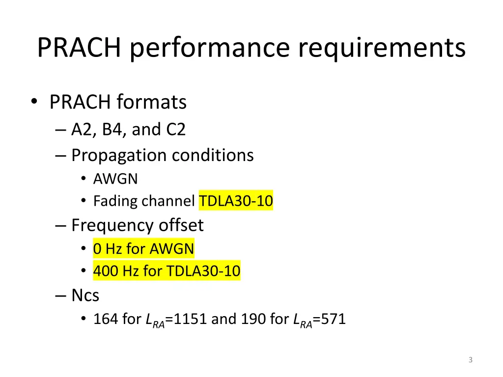 prach performance requirements