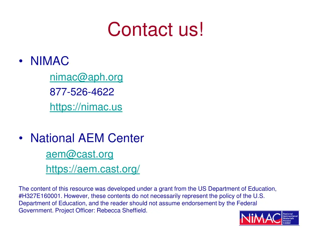 contact us