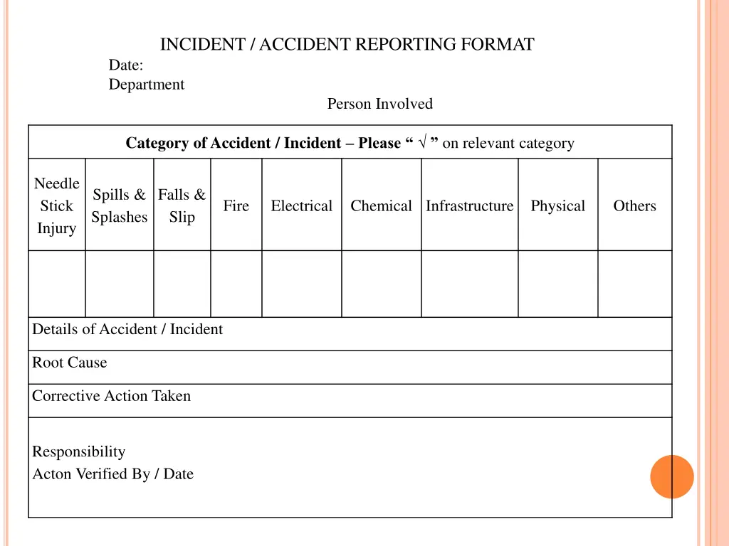 incident accident reporting format