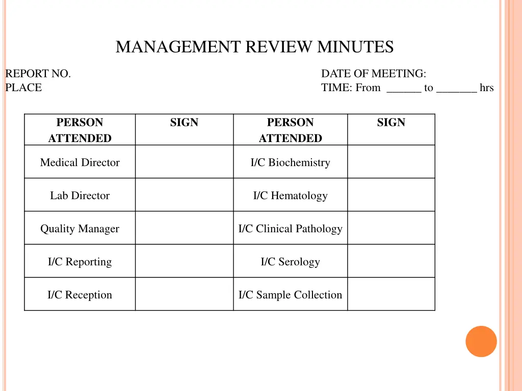 management review minutes