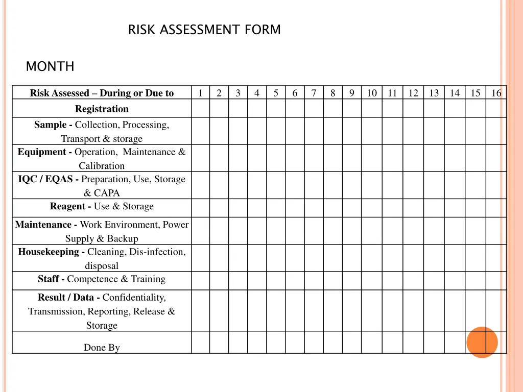 risk assessment form