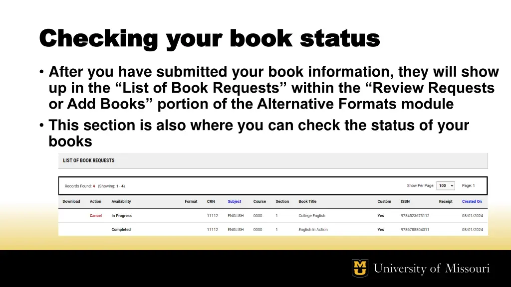 checking your book status checking your book