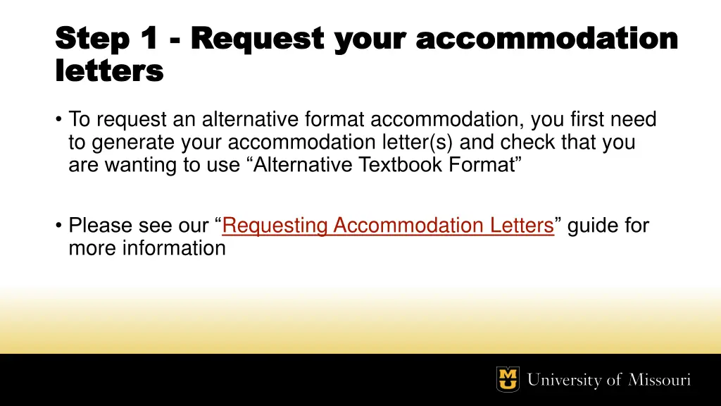 step 1 step 1 request your accommodation request