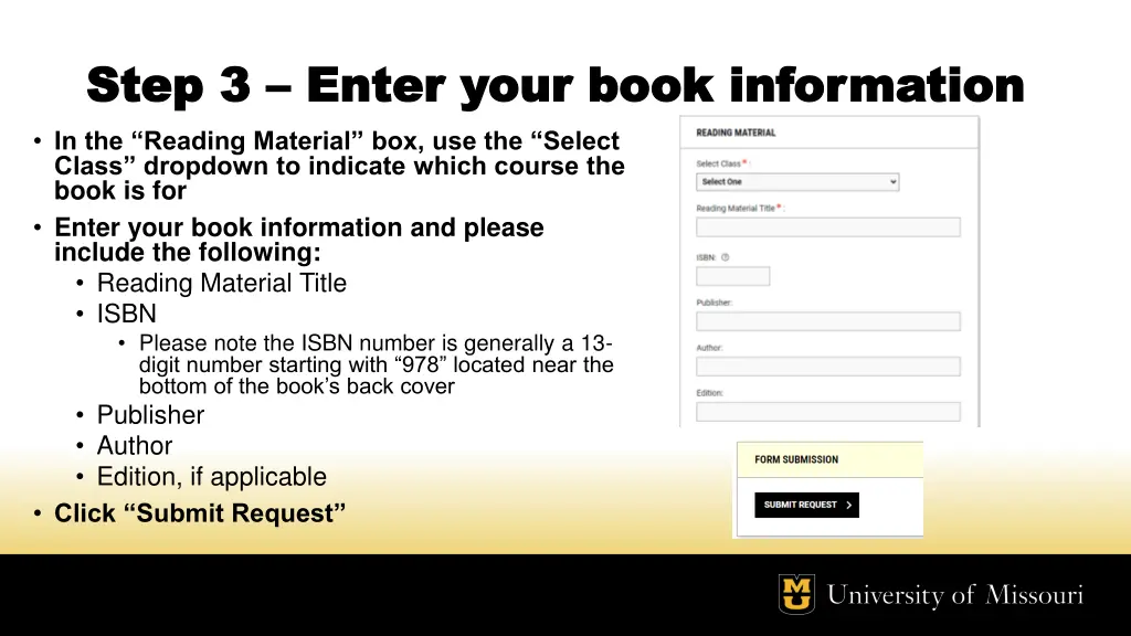 step 3 step 3 enter your book information enter