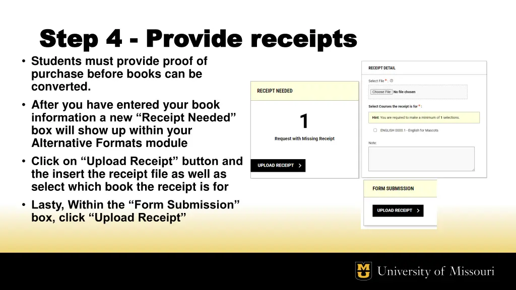 step 4 step 4 provide receipts provide receipts