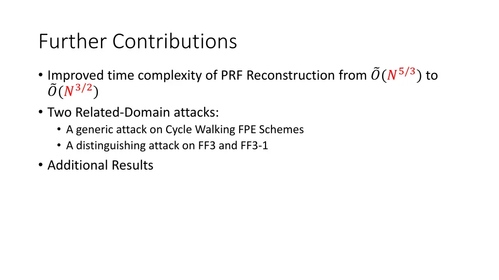 further contributions