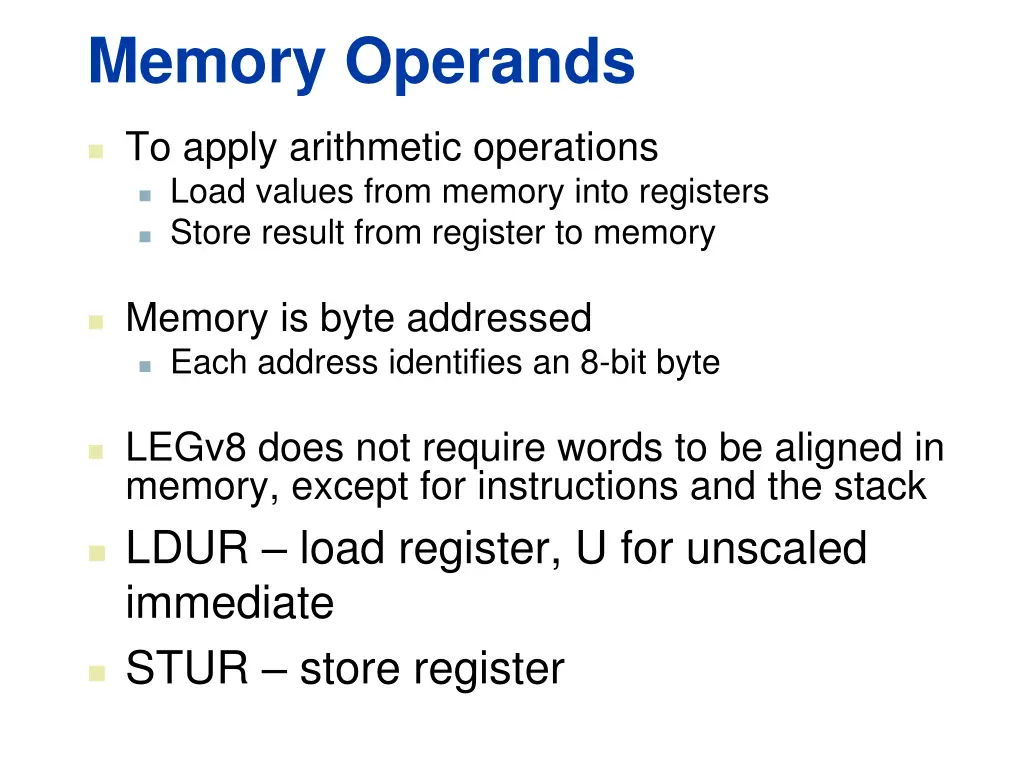 memory operands 1