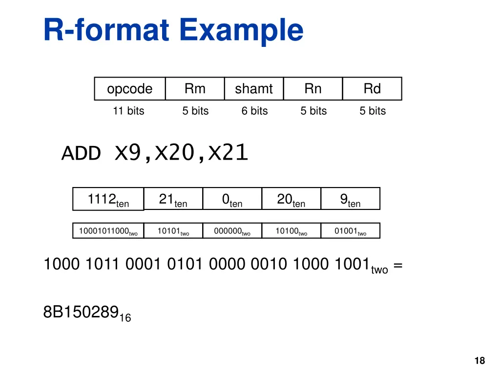 r format example