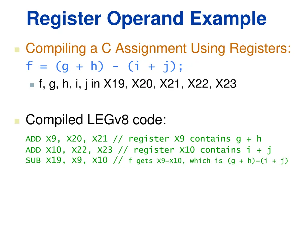 register operand example