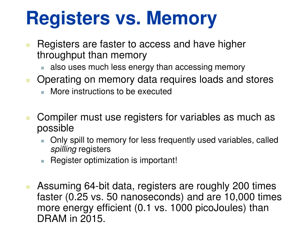 registers vs memory