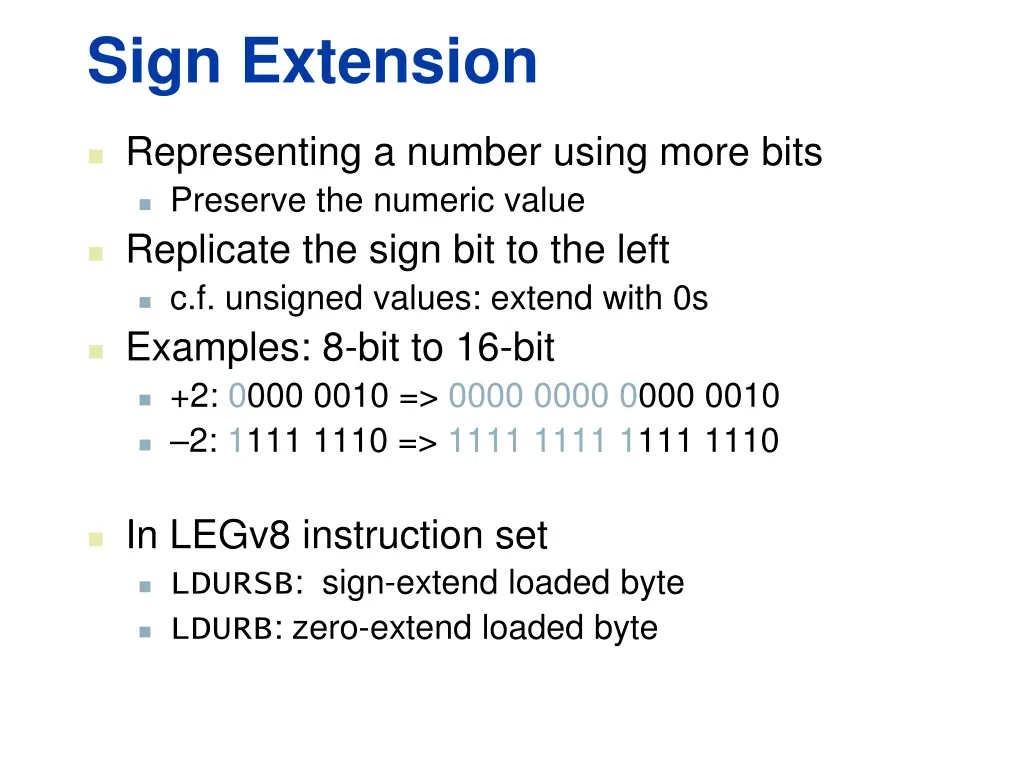 sign extension