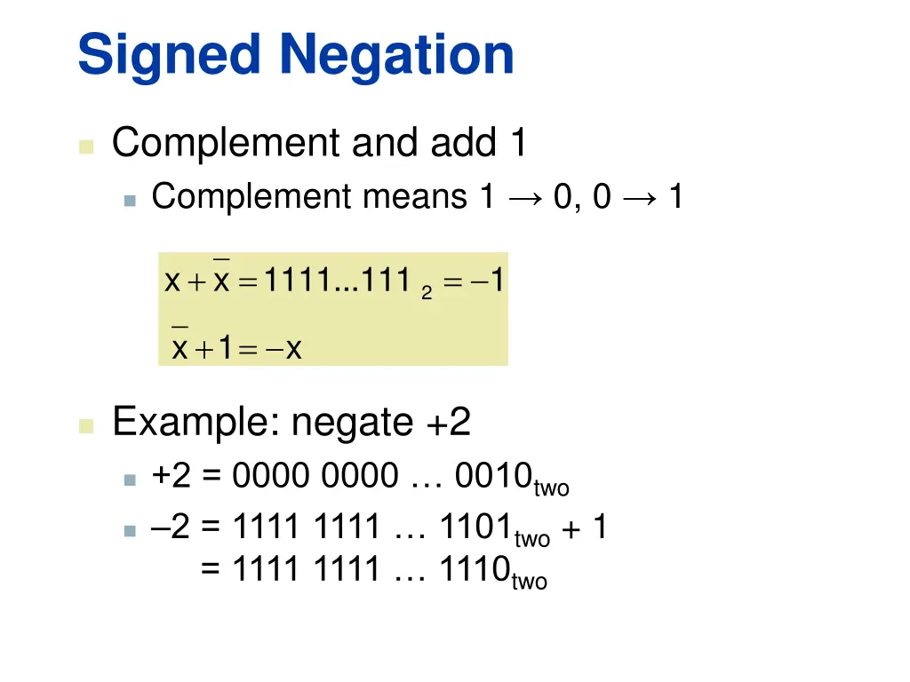 signed negation