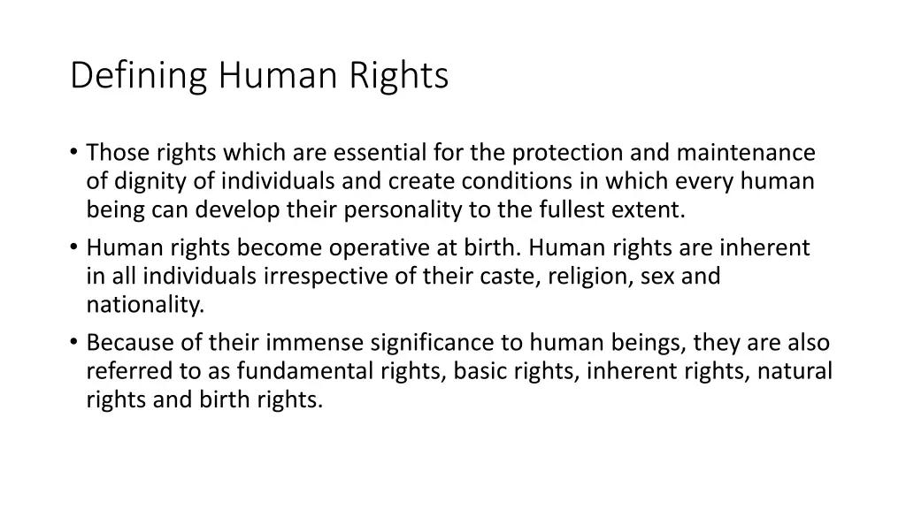 defining human rights