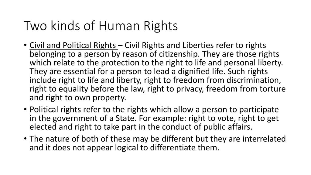 two kinds of human rights
