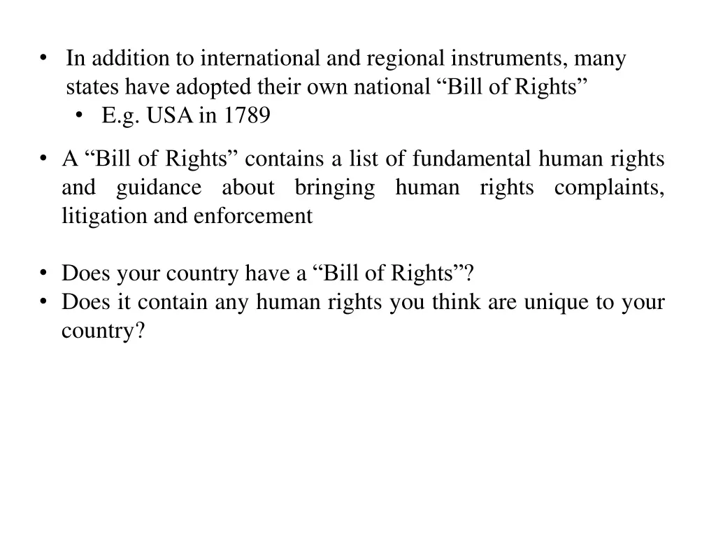 in addition to international and regional