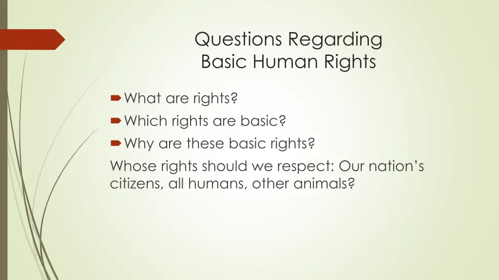 questions regarding basic human rights