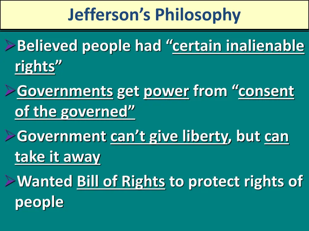 jefferson s philosophy