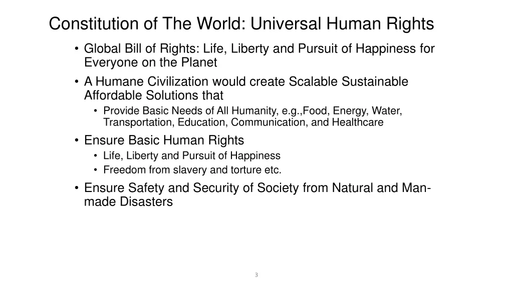 constitution of the world universal human rights
