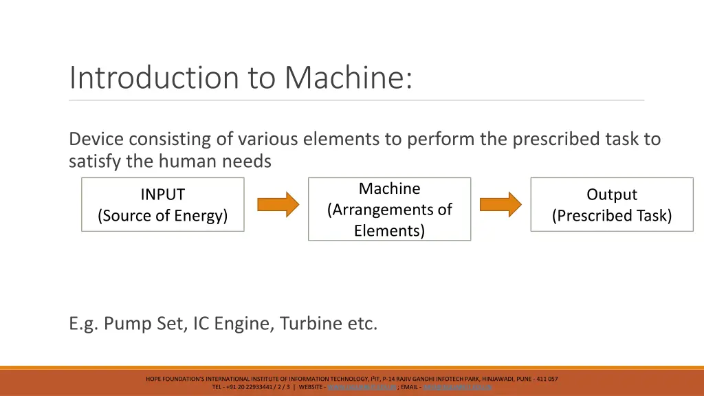 introduction to machine
