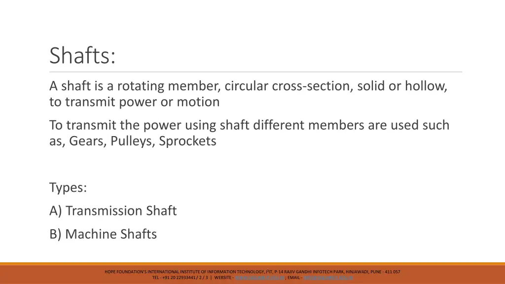 shafts