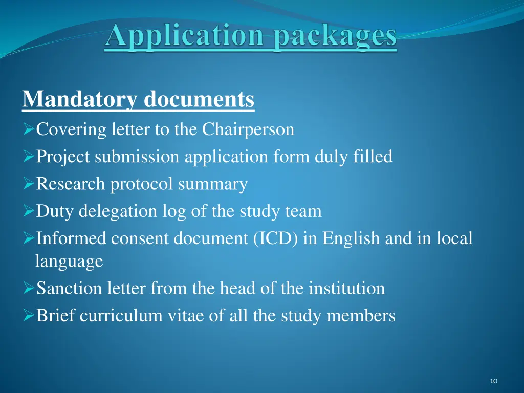 mandatory documents covering letter