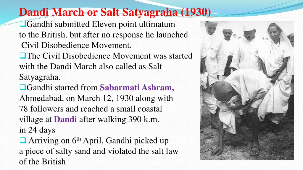 dandi march or salt satyagraha 1930 gandhi