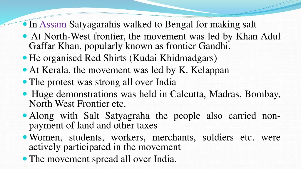 inassam satyagarahis walked to bengal for making