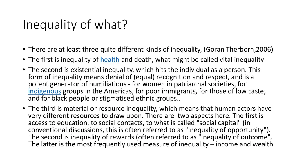 inequality of what
