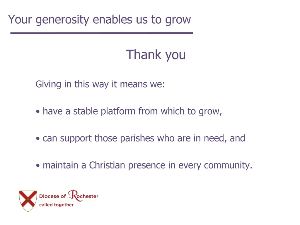 your generosity enables us to grow