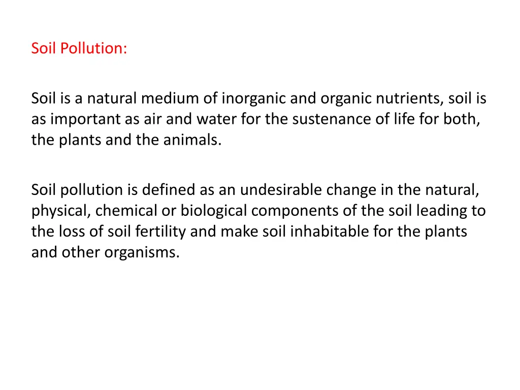 soil pollution