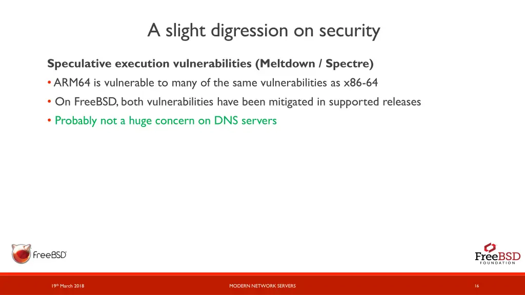 a slight digression on security