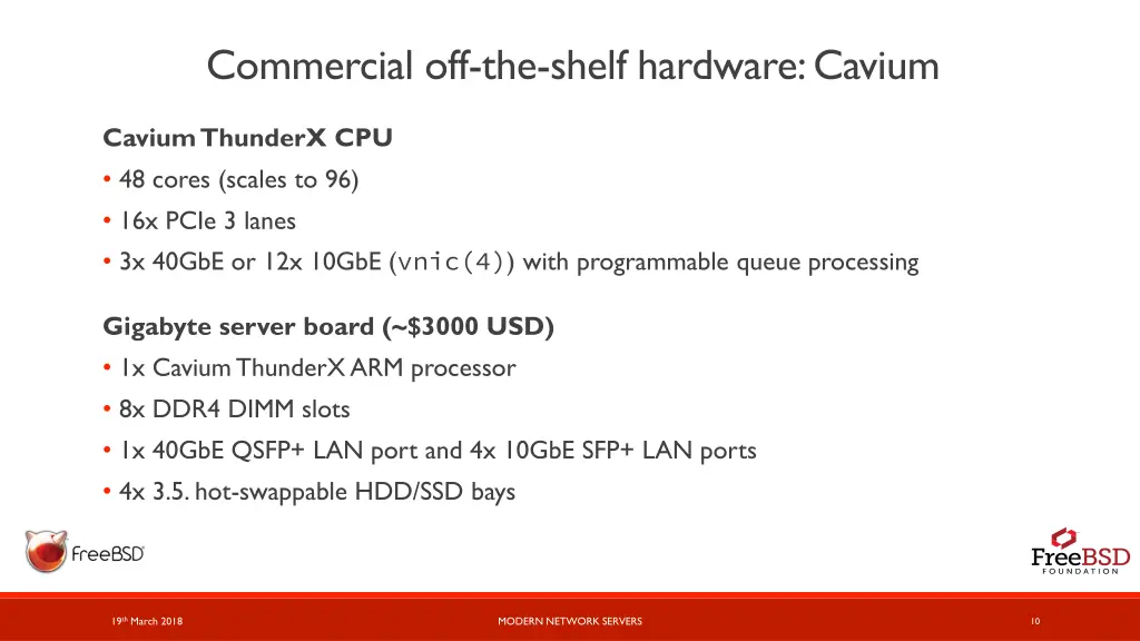 commercial off the shelf hardware cavium