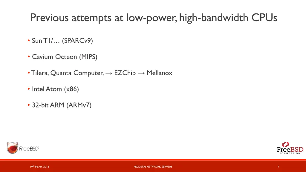 previous attempts at low power high bandwidth cpus