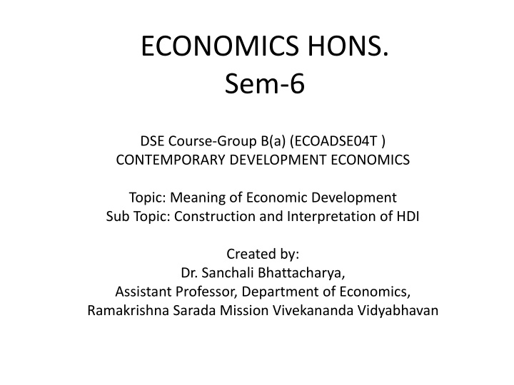 economics hons sem 6