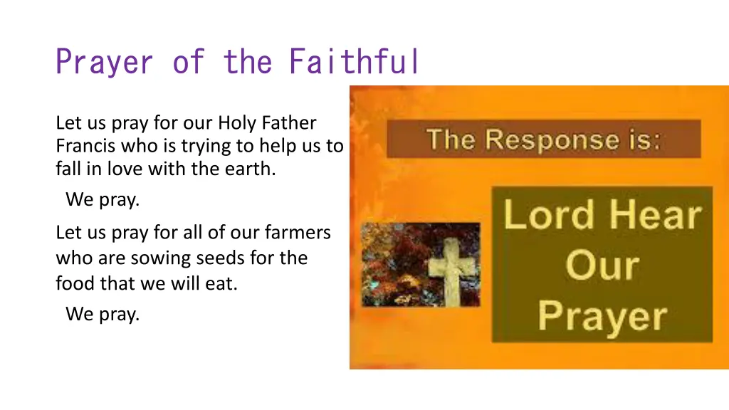 prayer of the faithful