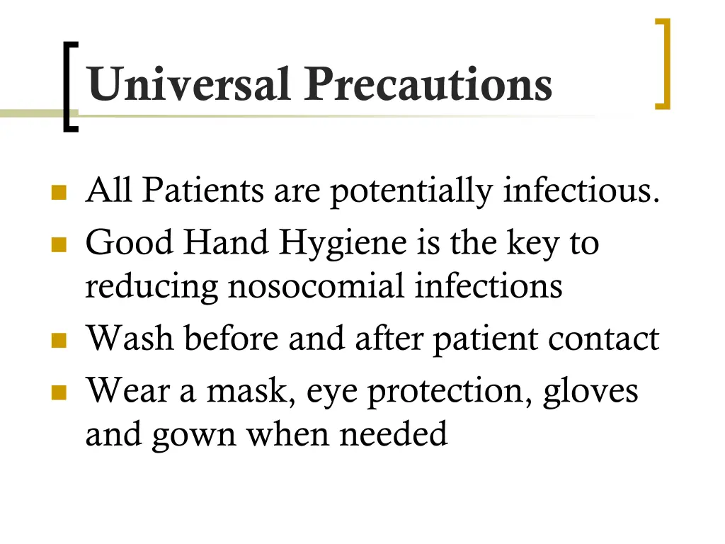 universal precautions