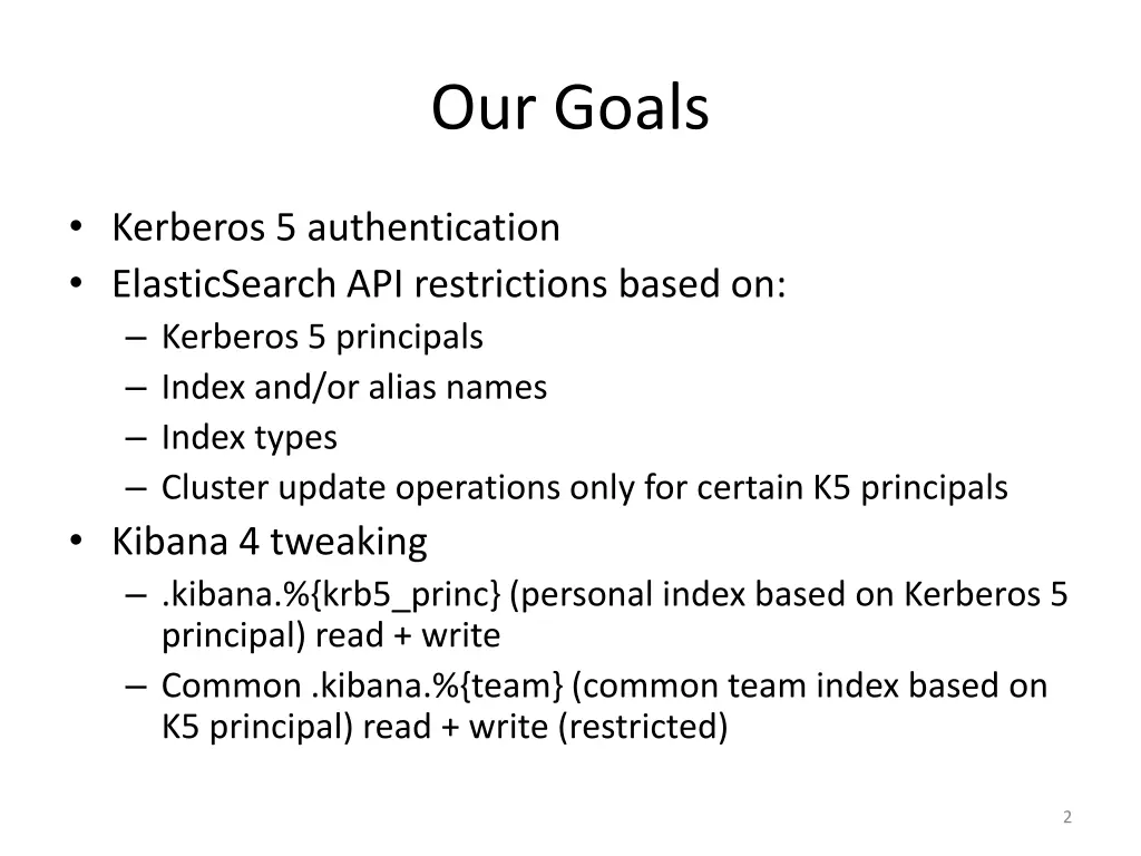our goals
