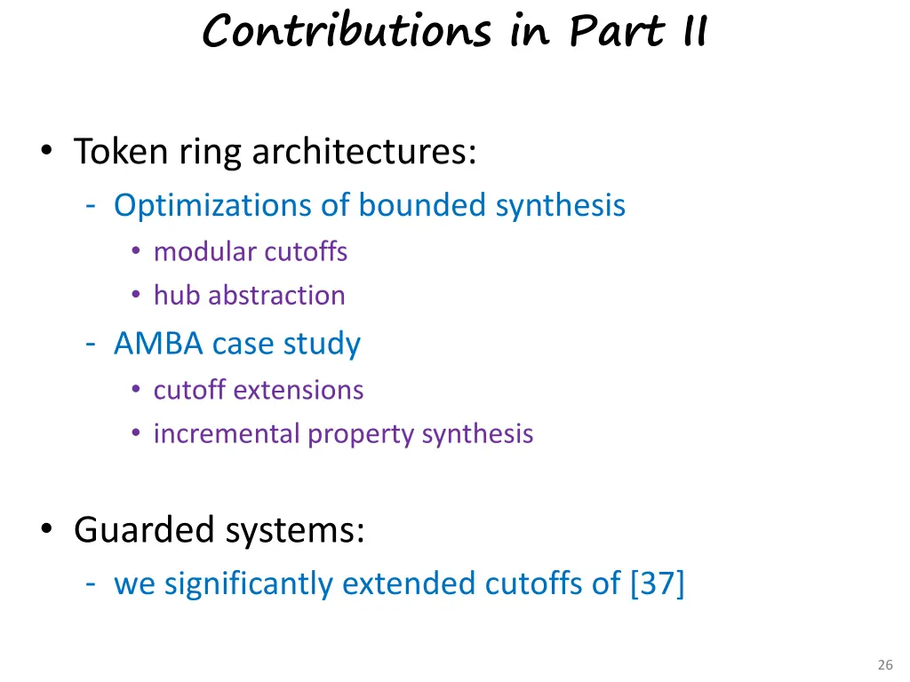 contributions in part ii