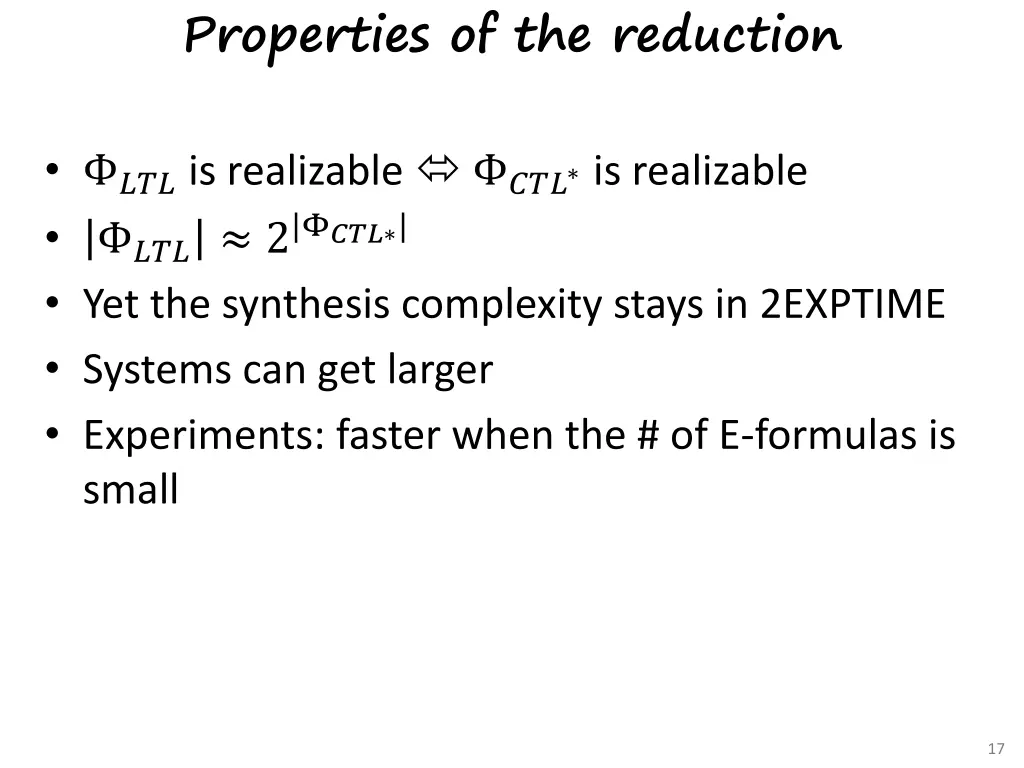 properties of the reduction