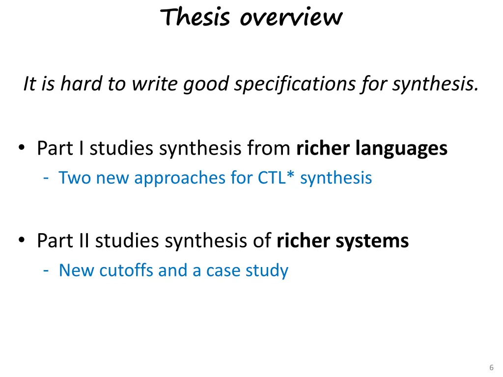 thesis overview