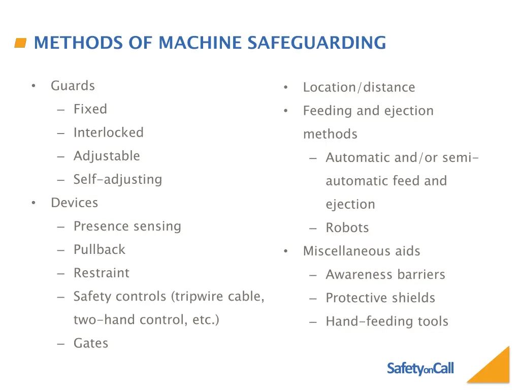 methods of machine safeguarding