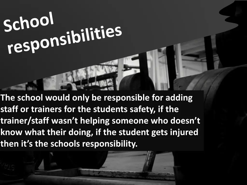 the school would only be responsible for adding