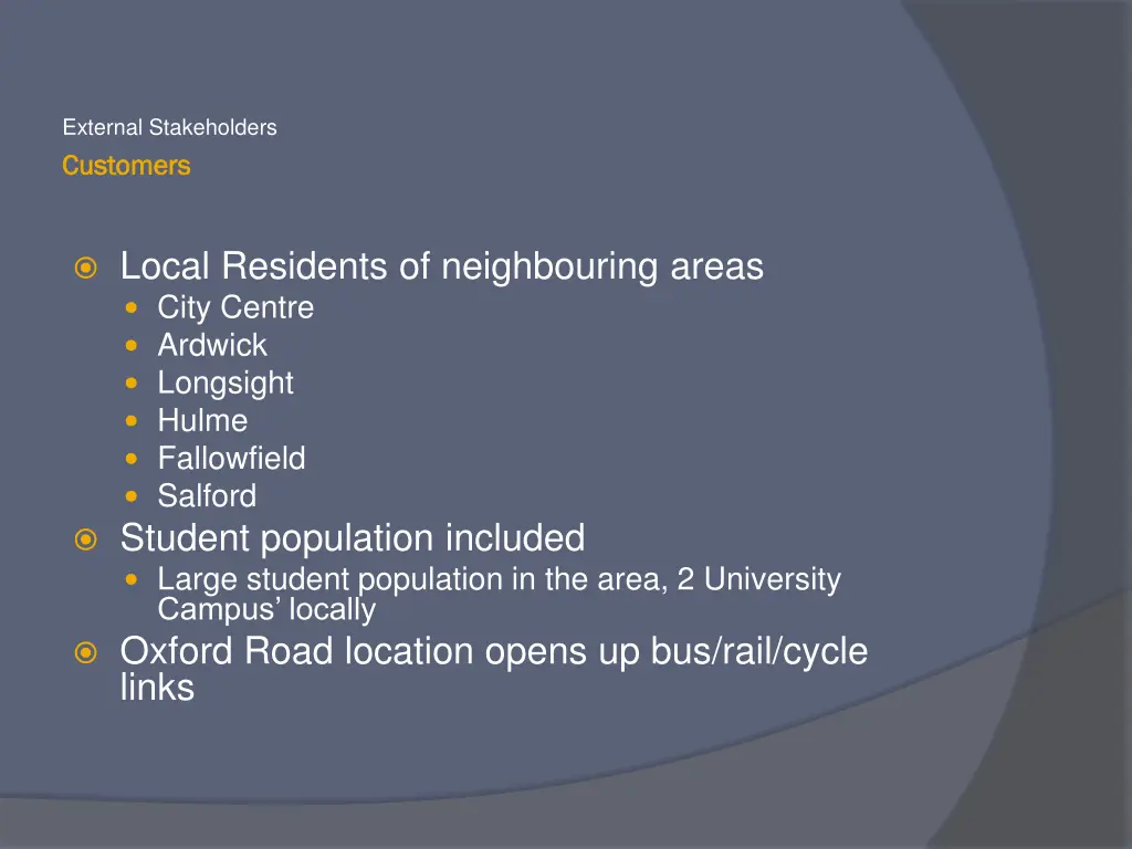 external stakeholders