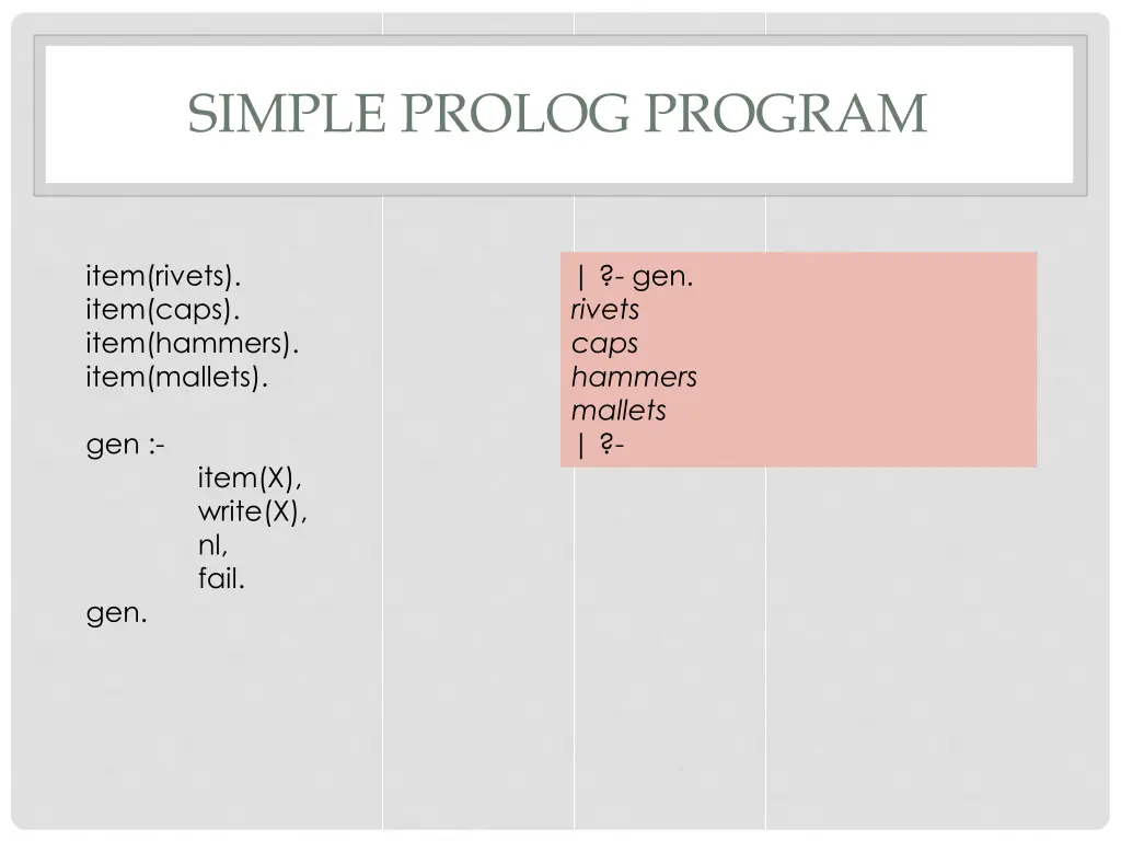 simple prolog program