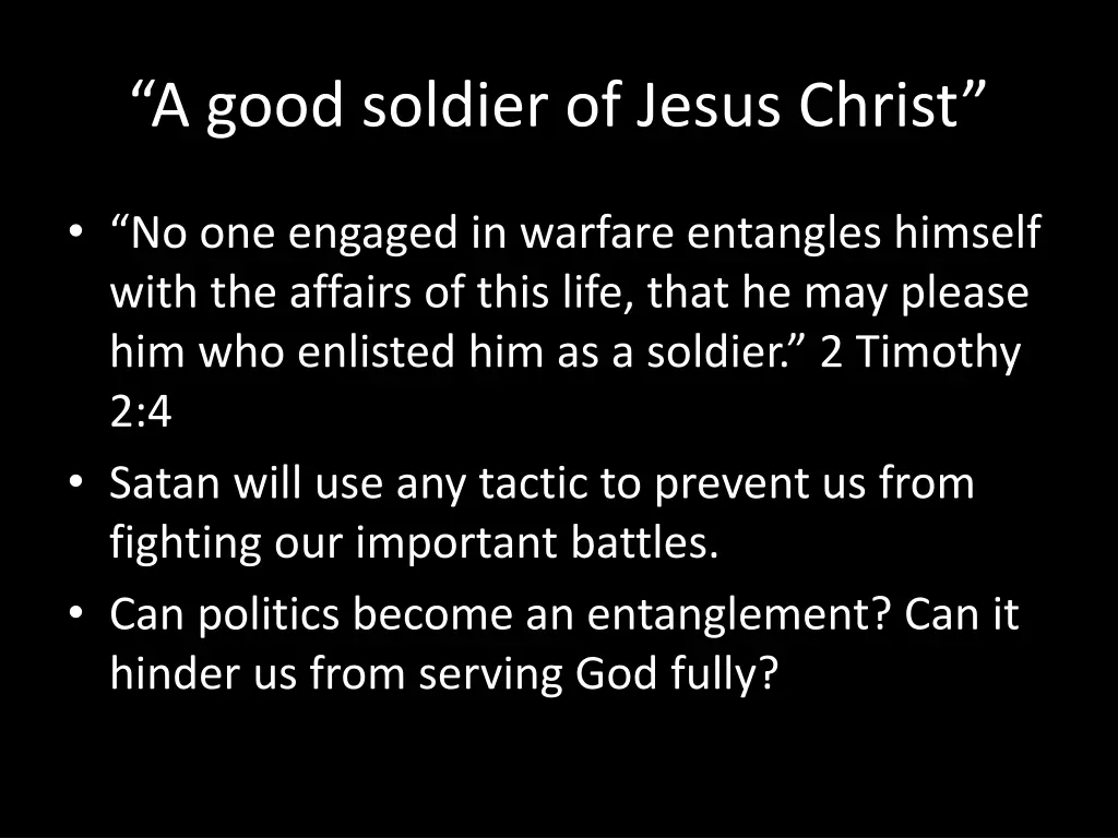 a good soldier of jesus christ