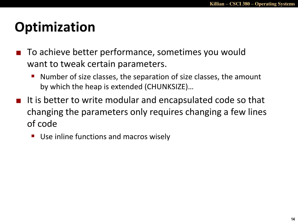 killian csci 380 operating systems 13