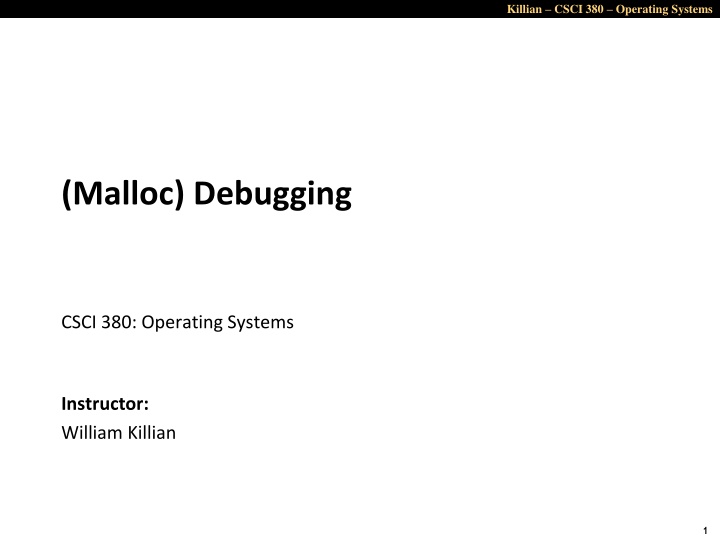 killian csci 380 operating systems