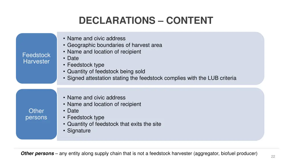 declarations content