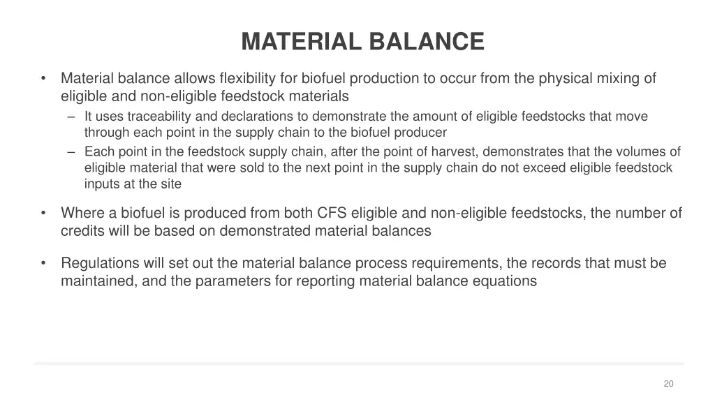 material balance