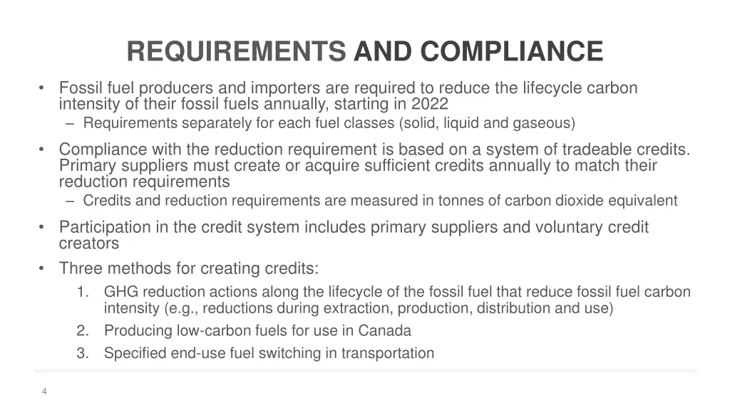 requirements and compliance